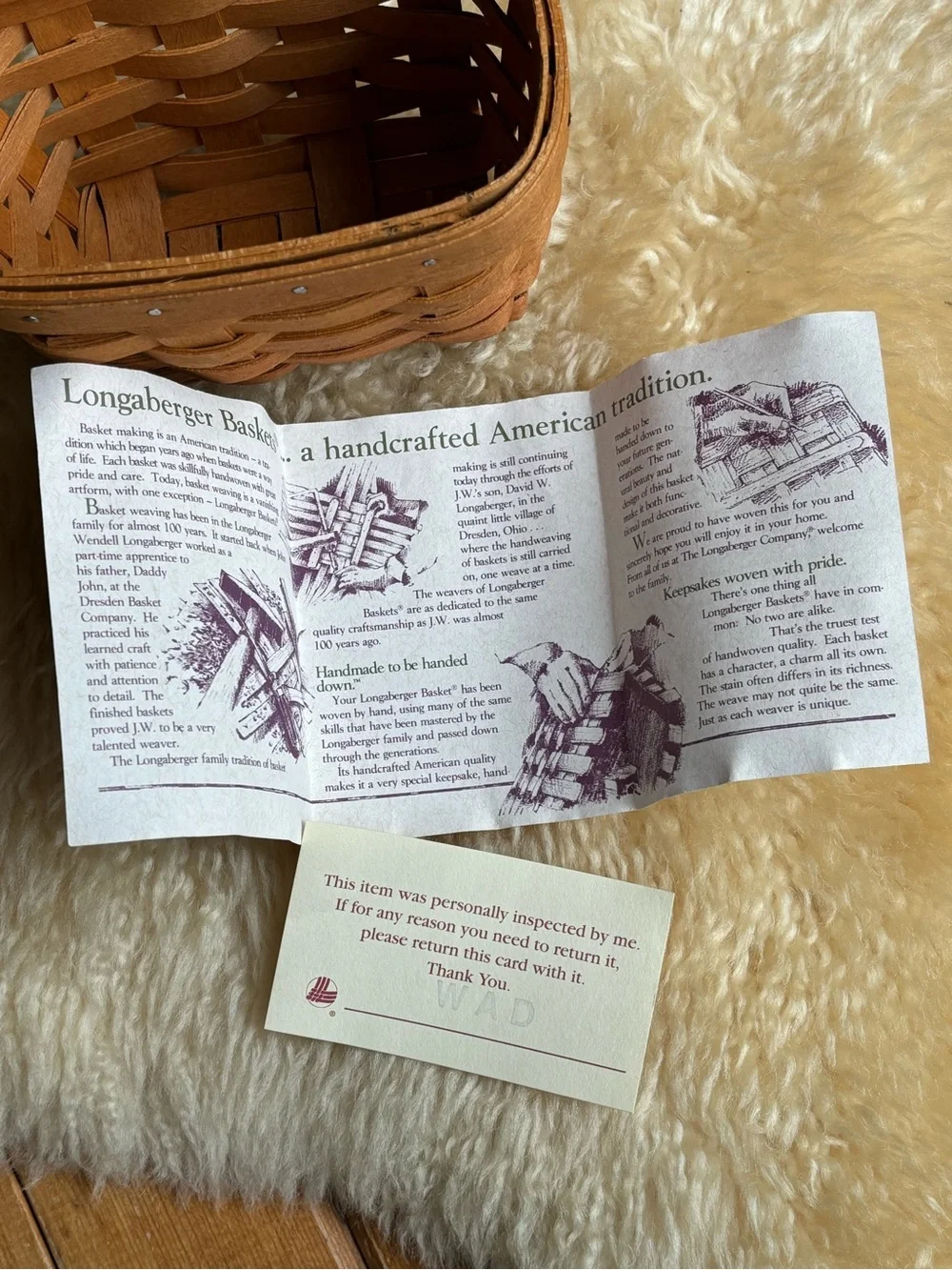 Vintage 90s Longaberger Basket
